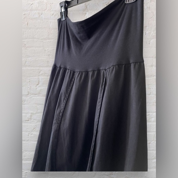 Oska Womens Lantern Skirt Sz 2 US 8-10 Black Fold Over Waist Midi Lagenlook - Picture 5 of 8